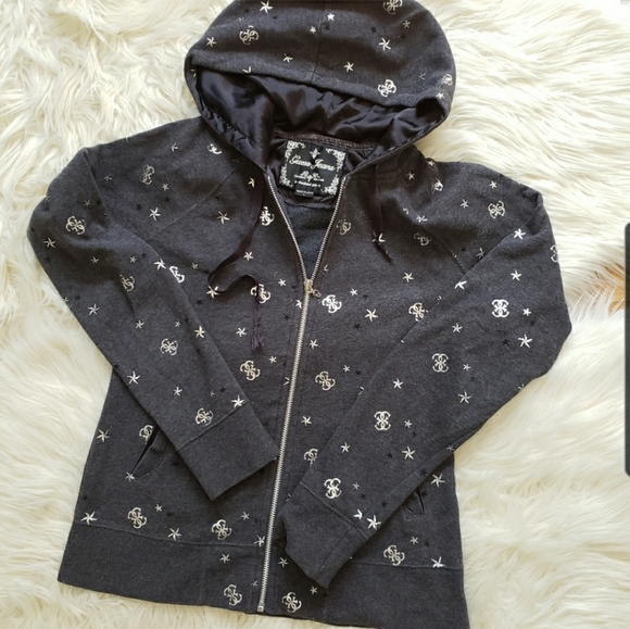 💫3/$30💫Guess Monogram Zip Hoodie - Picture 1 of 6